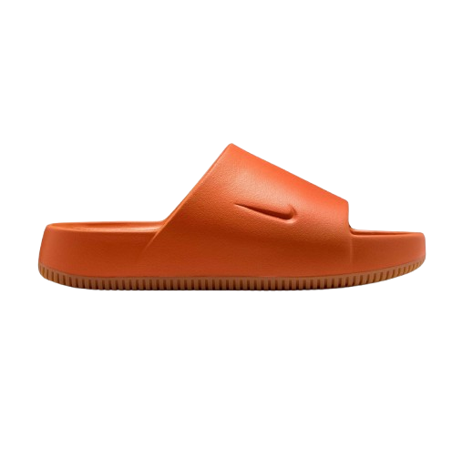 Men's Nike Calm Slides - Campfire Orange / Gum Medium Brown - product image from the listing.