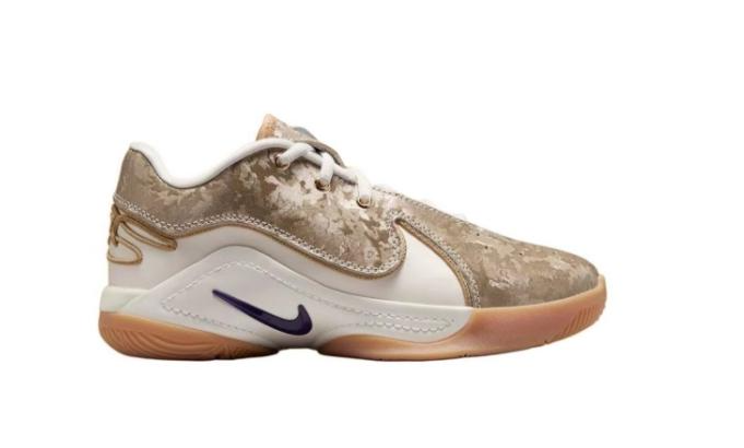 Beige and White Nike LeBron 22 Basketball Shoes - product image from the listing.