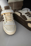 adidas Forum 84 Low Sneakers in White Brown GX4567 - product image from the listing.