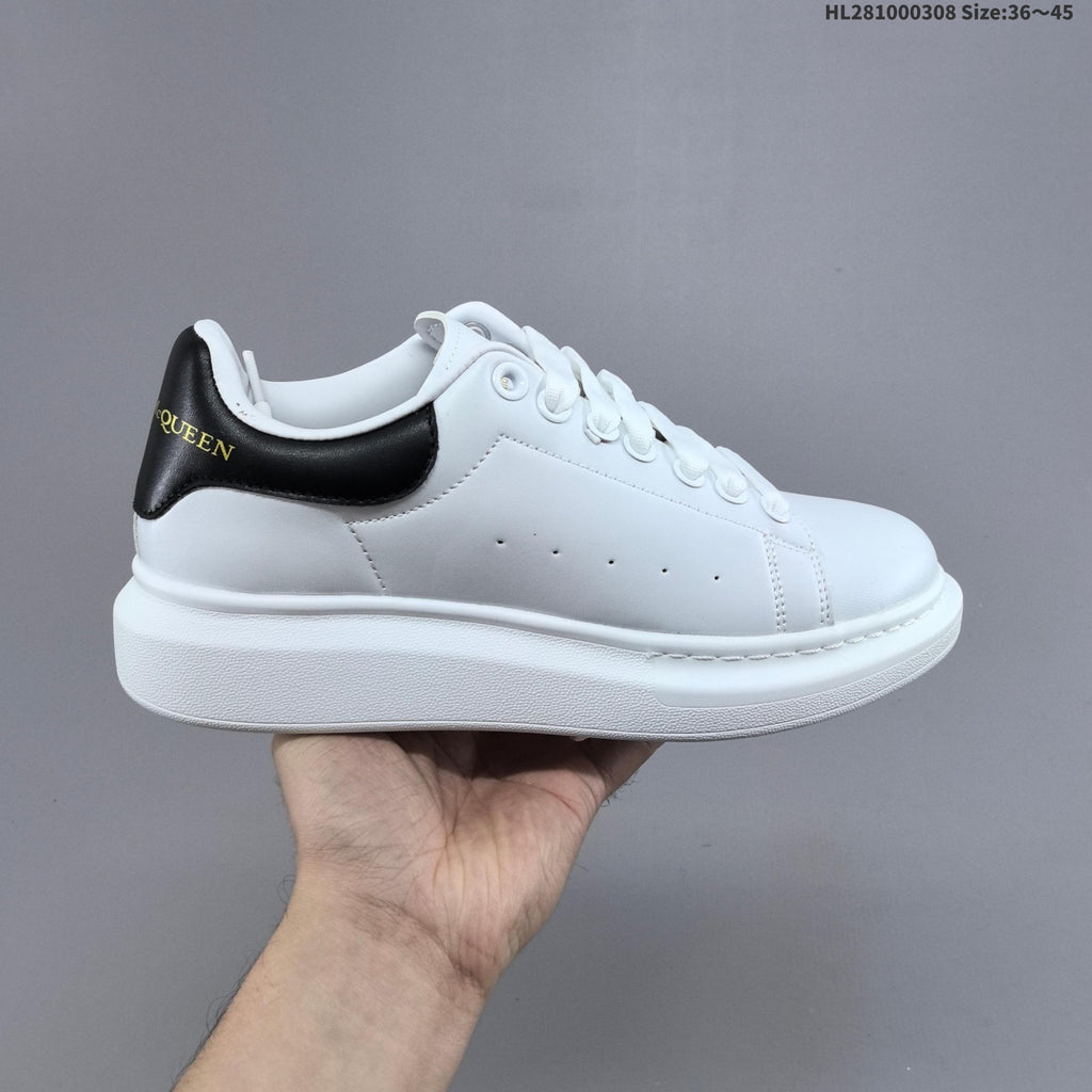 Alexander McQueen Oversized Low-Top Sneakers, in White and Black HL281000308 - product image from the listing.