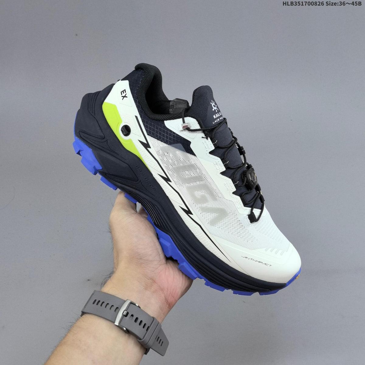 Kailas Fuga EX3 BOA Trail Running Shoes, in White and Navy - product image from the listing.