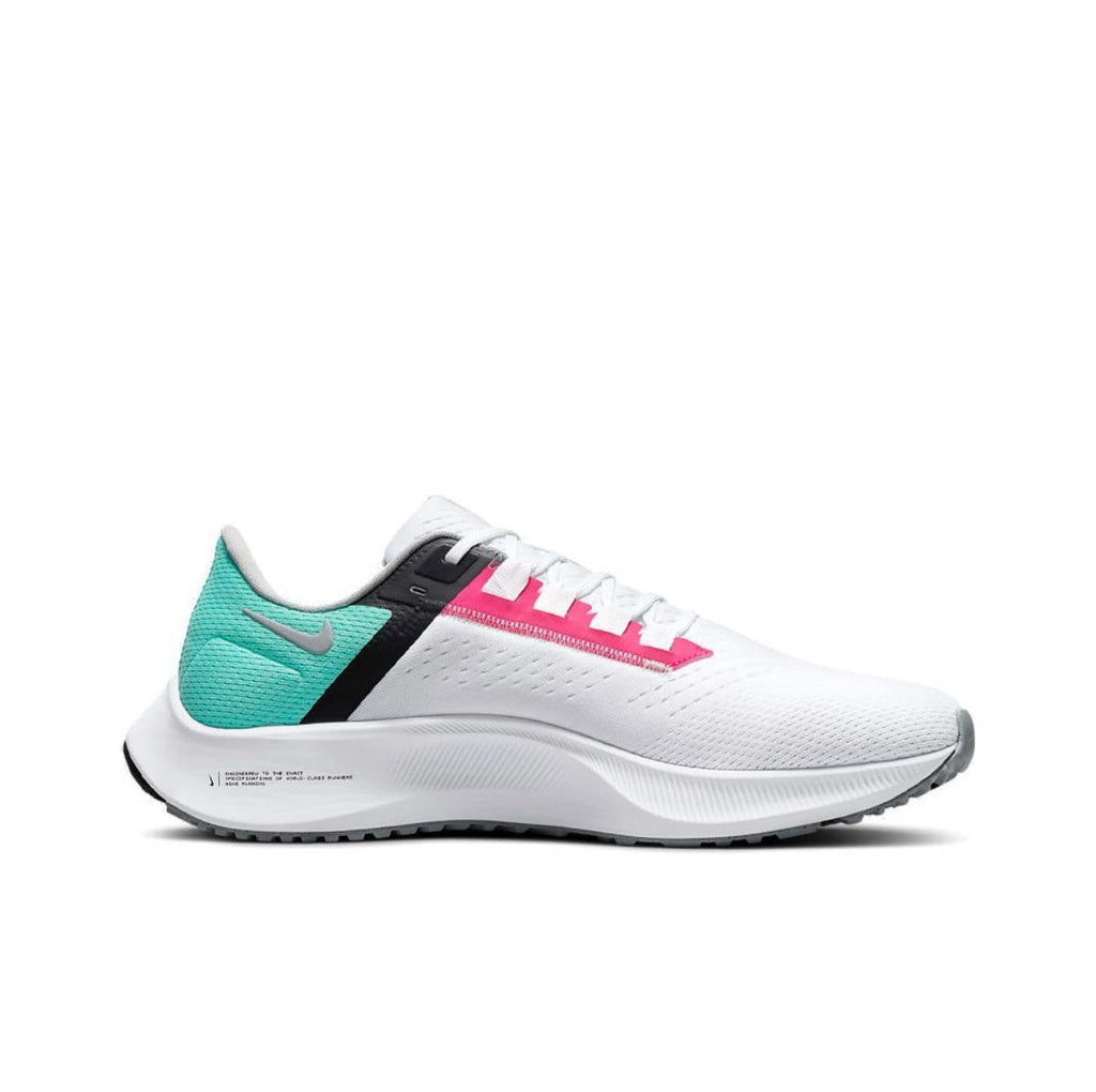 Nike Air Zoom Pegasus 38 Running Shoes in White Pink Green CW7356-102 - product image from the listing.