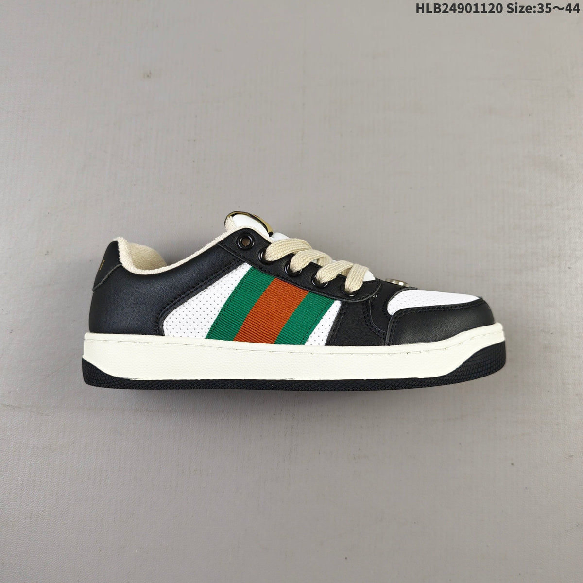 Black and White Gucci Screener Low-Top Sneakers - product image from the listing.