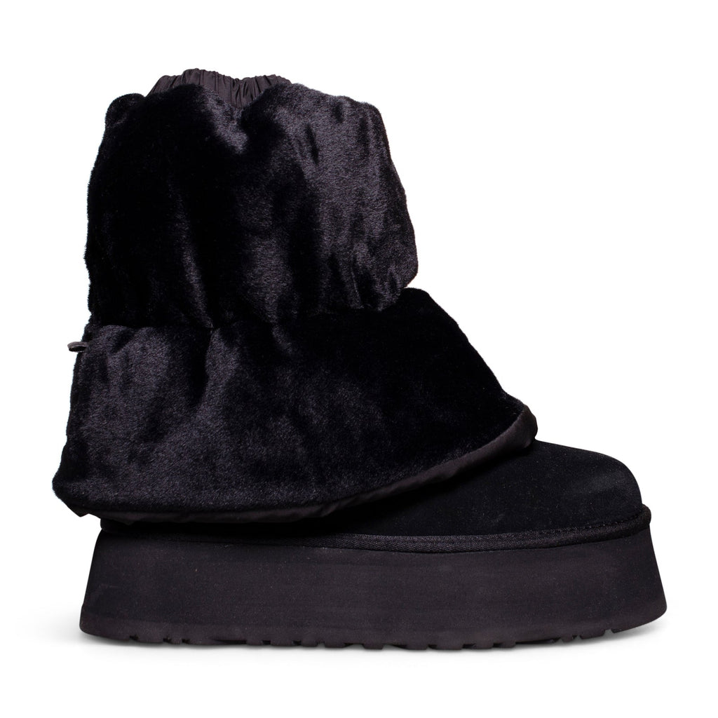 Women's UGG Classic Mini Dipper Puffer Platform Black Boots - product image from the listing.