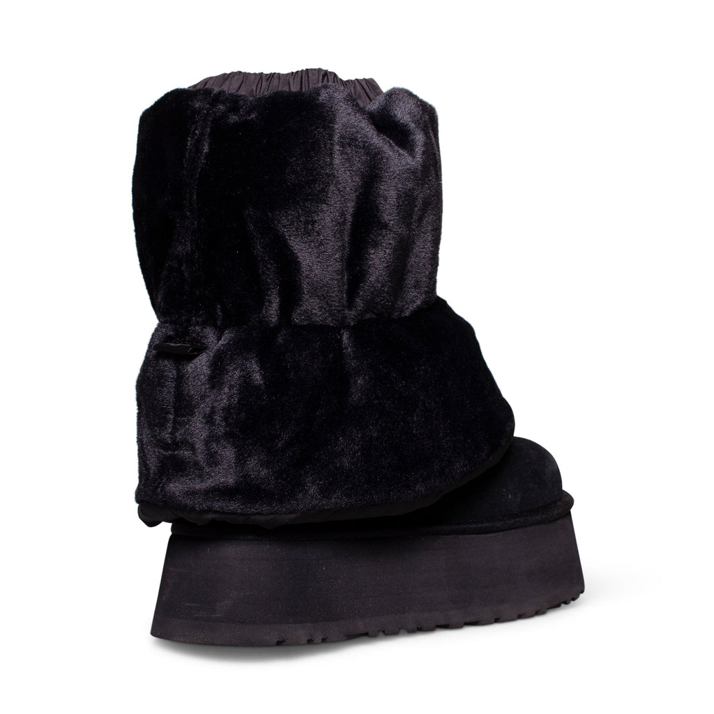 Women's UGG Classic Mini Dipper Puffer Platform Black Boots - product image from the listing.
