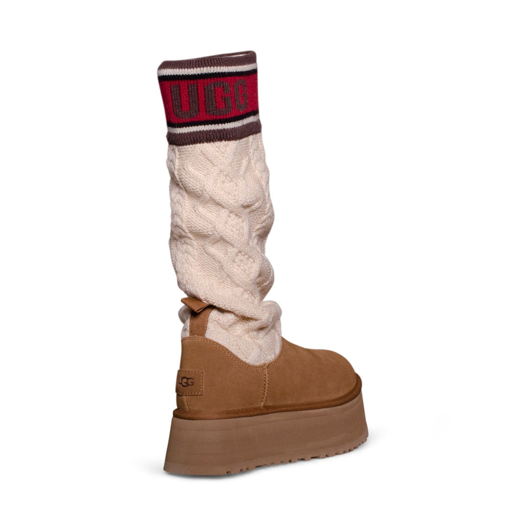 Women's UGG Classic Sweater Letter Chestnut Boots - product image from the listing.