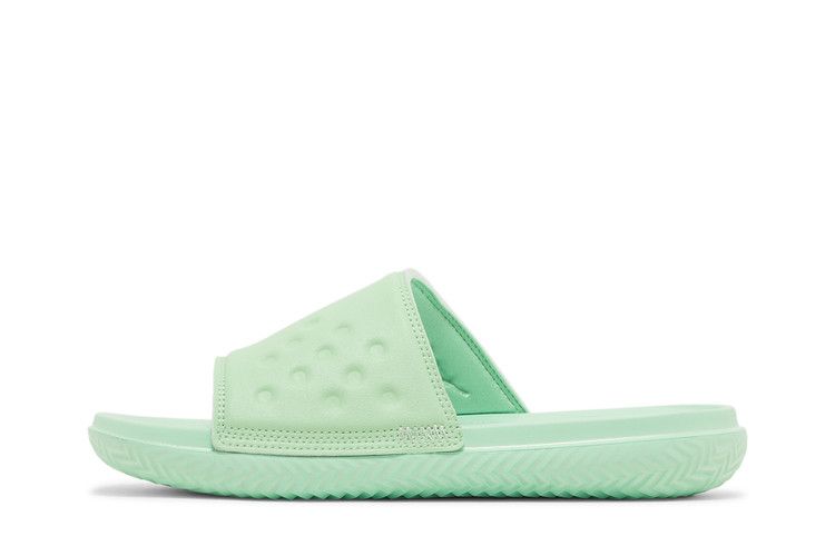 Jordan Play Slide Tourmaline Pistachio Frost in White - product image from the listing.