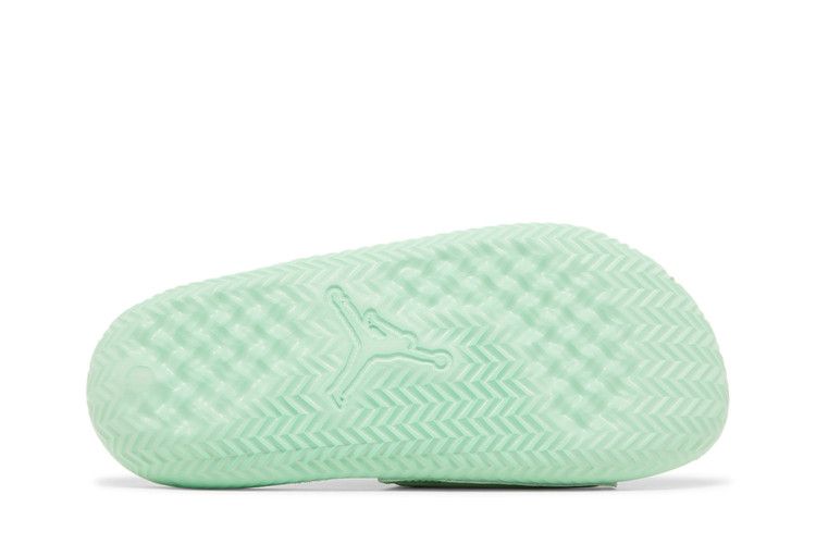 Jordan Play Slide Tourmaline Pistachio Frost in White - product image from the listing.