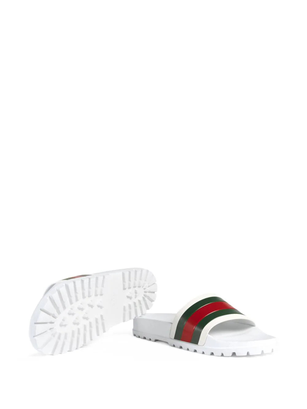 Web-detail open-toe slides by Gucci - product image from the listing.