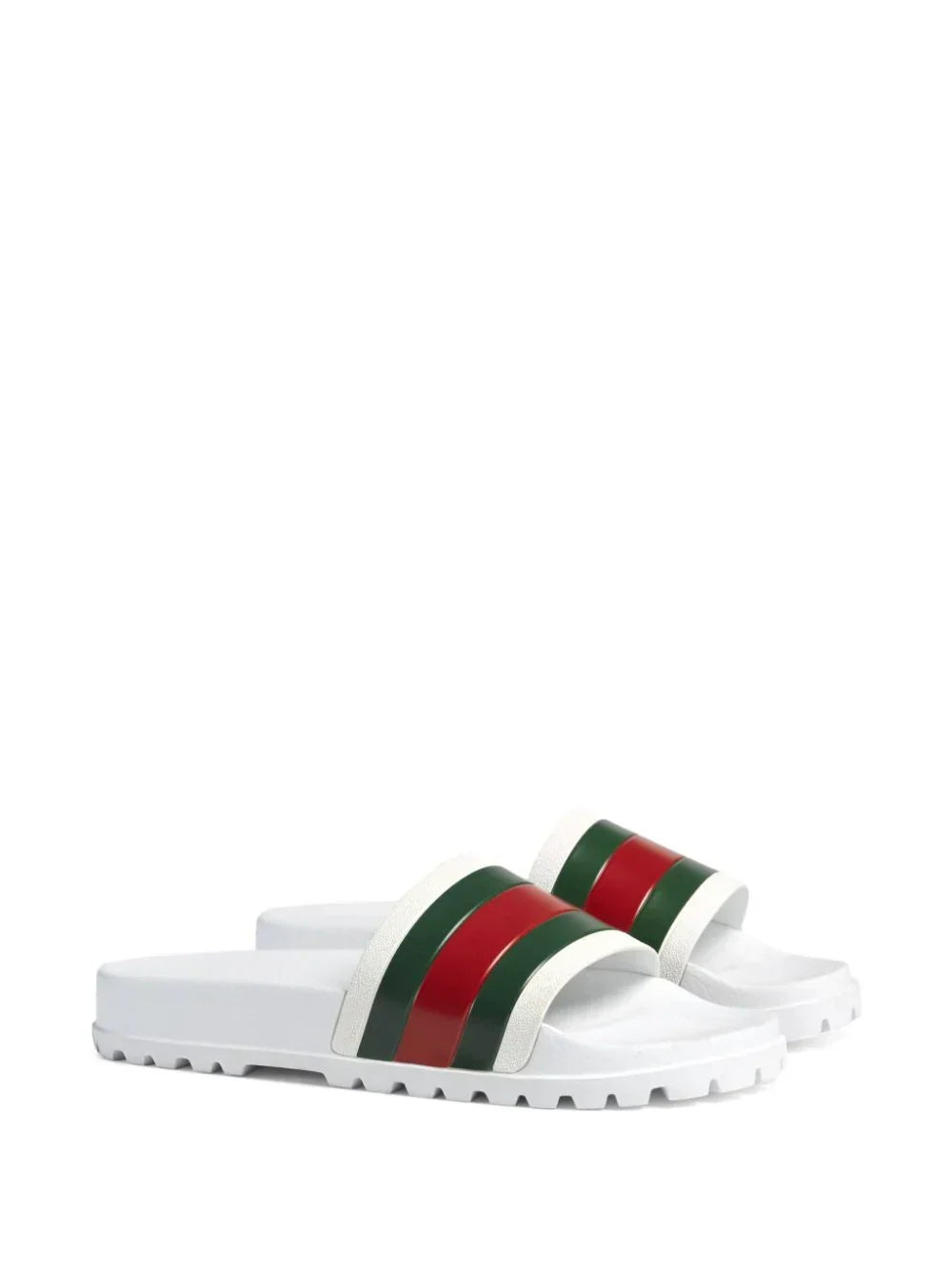 Web-detail open-toe slides by Gucci - product image from the listing.