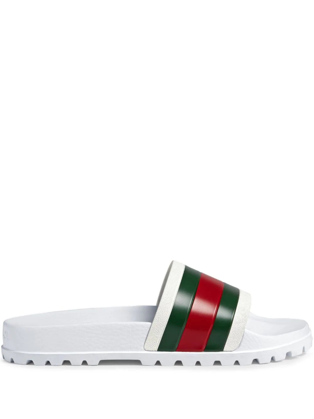 Web-detail open-toe slides by Gucci - product image from the listing.