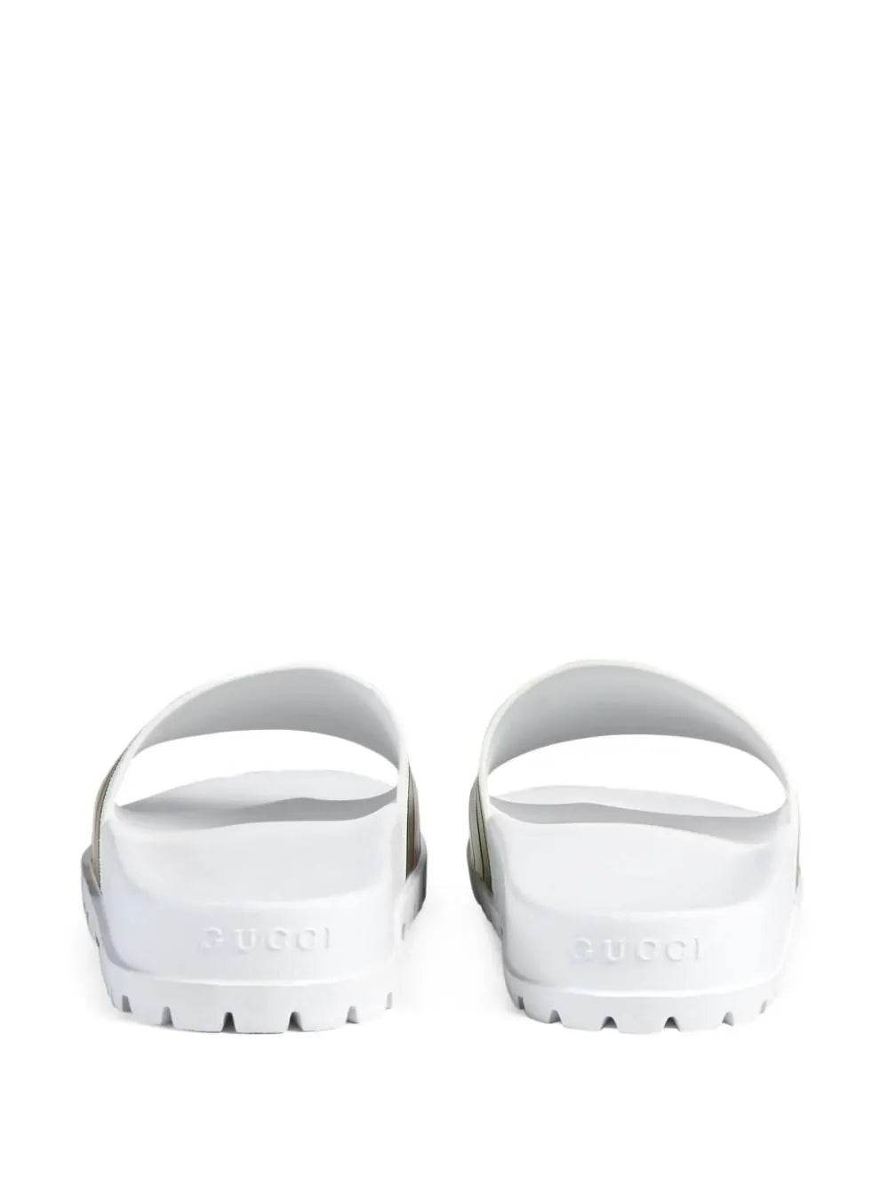 Web-detail open-toe slides by Gucci - product image from the listing.