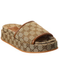 Gg Canvas & Leather Platform Slide by Gucci - product image from the listing.