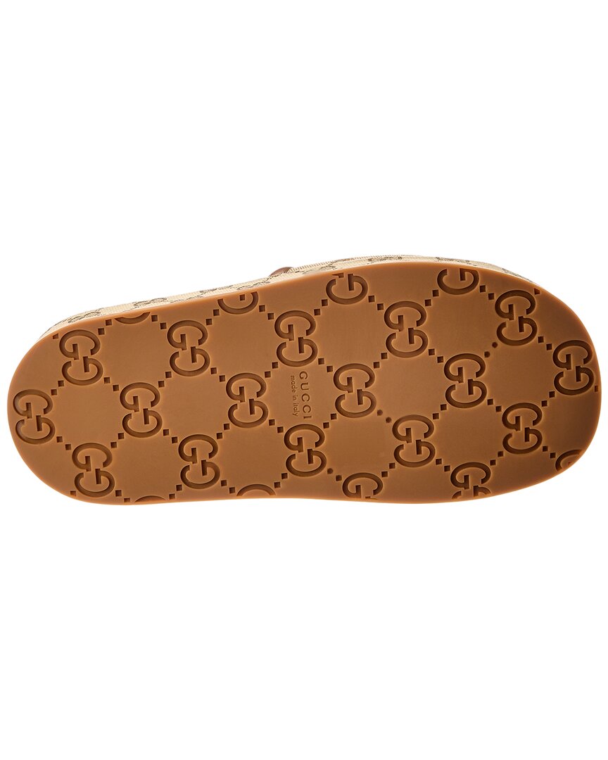 Gg Canvas & Leather Platform Slide by Gucci - product image from the listing.
