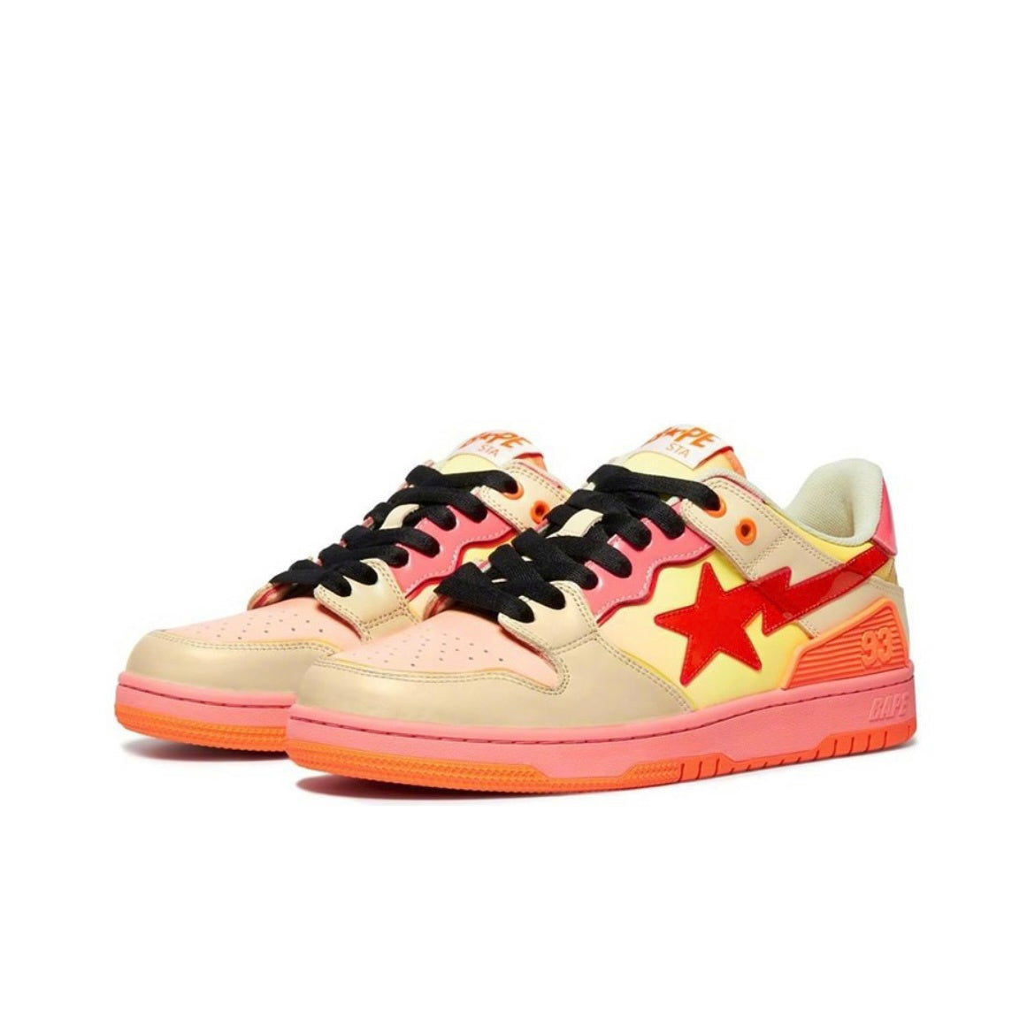 BAPE SK8 STA Low-Cut Sneakers in Orange Gradient - product image from the listing.