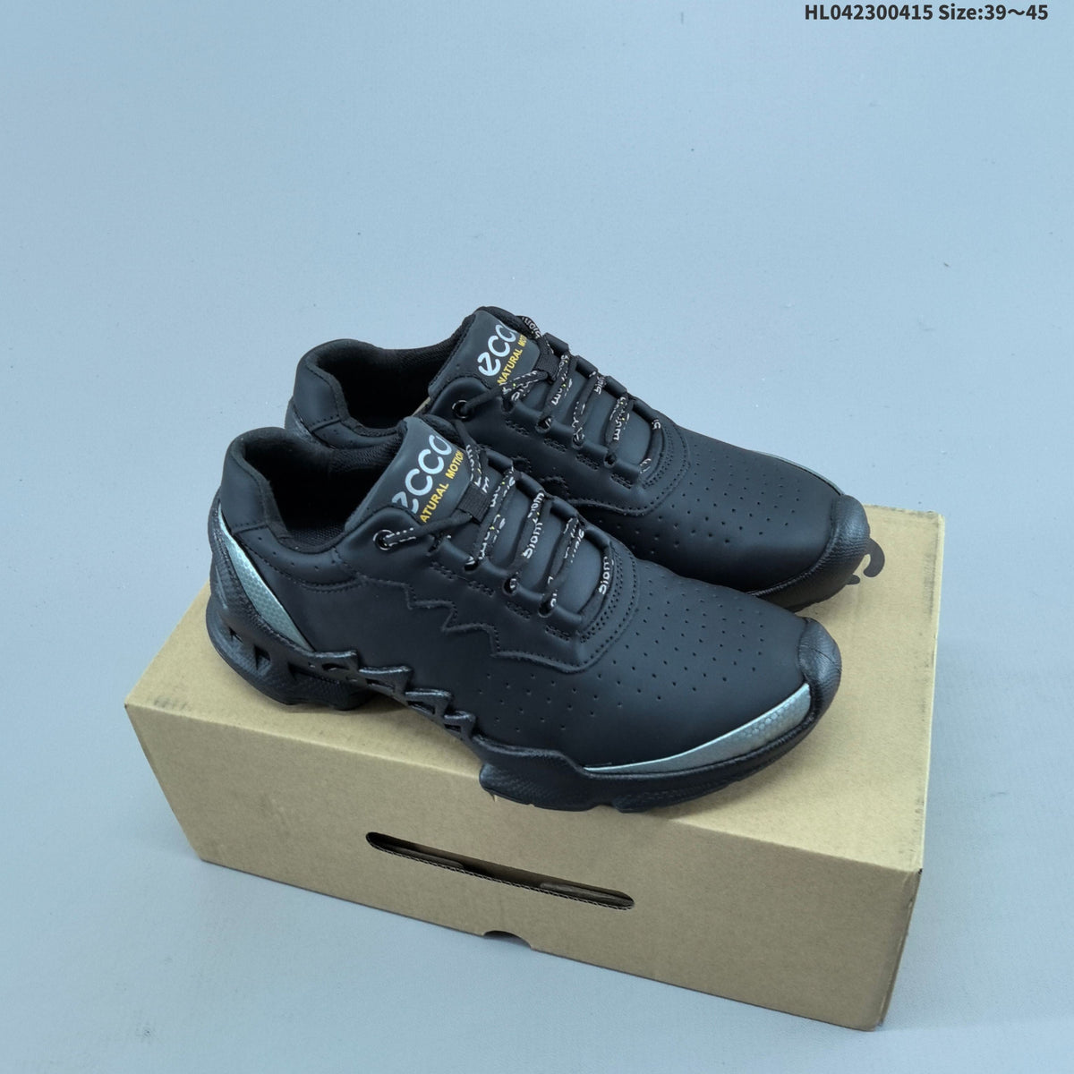Men's ECCO Black Perforated Lace-Up Sneakers - product image from the listing.