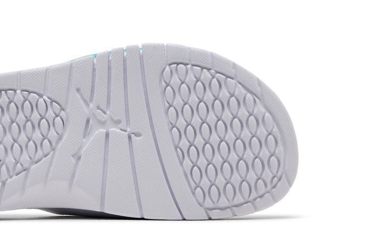 Jordan Hydro 5 Retro Slide White New Emerald Grape in Ice Black - product image from the listing.