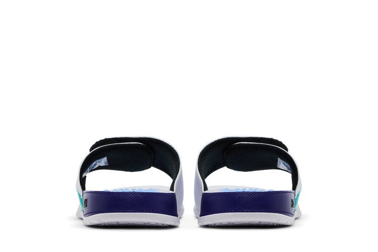 Jordan Hydro 5 Retro Slide White New Emerald Grape in Ice Black - product image from the listing.