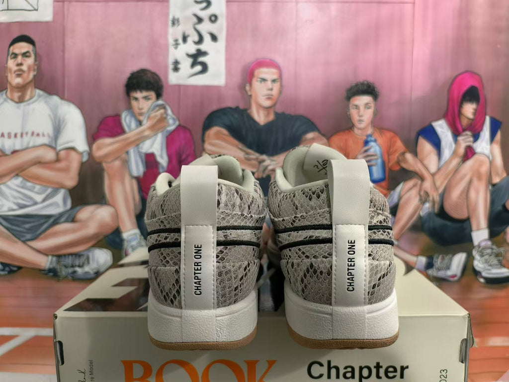 Nike Book 1 Gray Snakeskin-Pattern Trainers - product image from the listing.