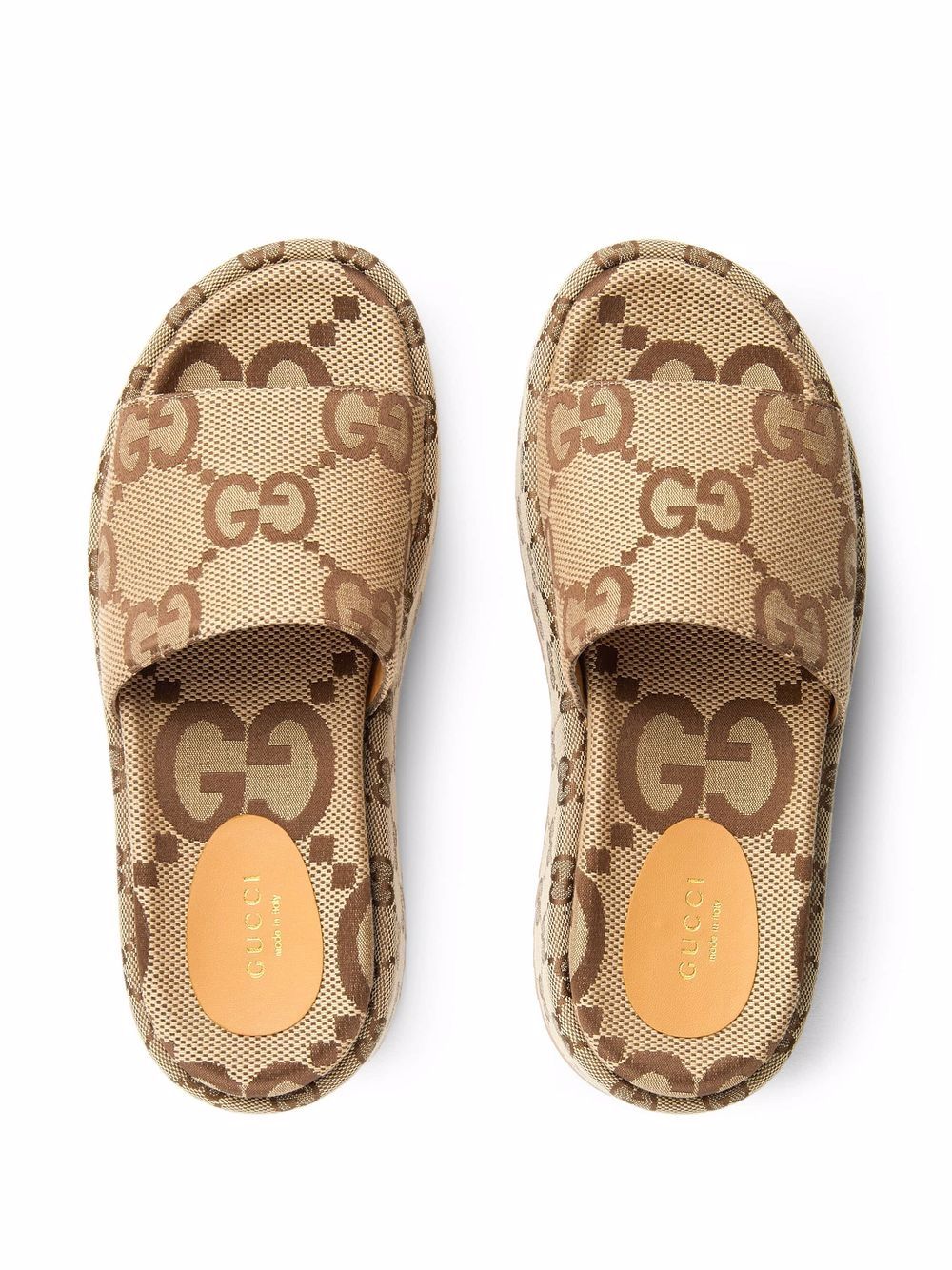 Angelina Platform 55mm Sandal Camel Canvas by Gucci - product image from the listing.