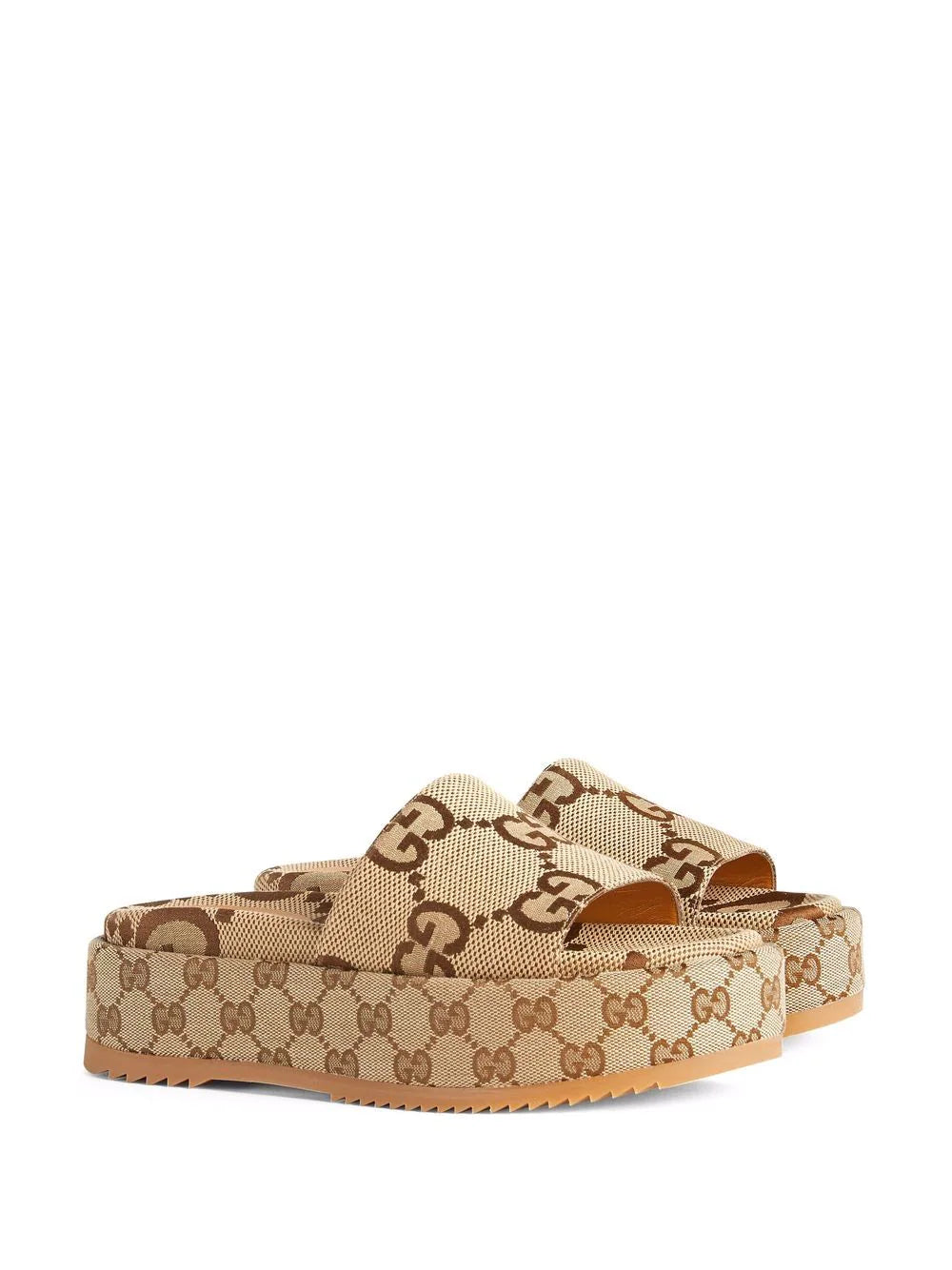 Angelina Platform 55mm Sandal Camel Canvas by Gucci - product image from the listing.
