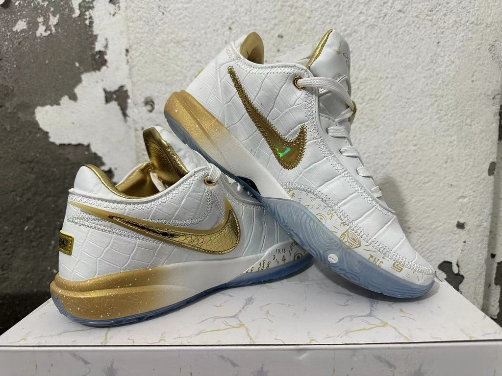 Nike LeBron 21 Basketball Shoes in White Gold - product image from the listing.