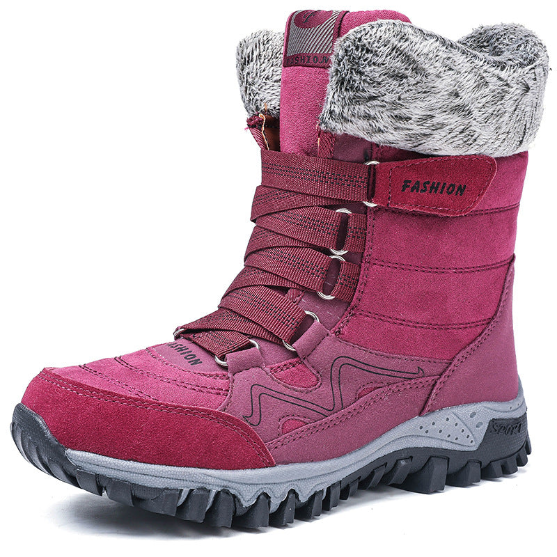 Women's Cross-border Northern Winter Fleece-Lined Warm Thick-Soled Snow Boots, Export-Grade Cotton Shoes, High-Top Shoes, Sizes 35-42 - product image from the listing.