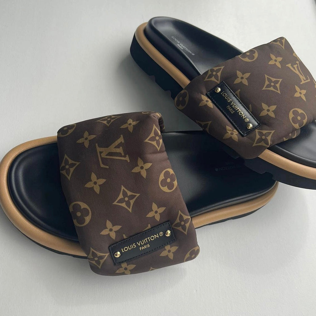 New Season - Louis Vuitton Pool Pillow Flat Comfort Mules - product image from the listing.
