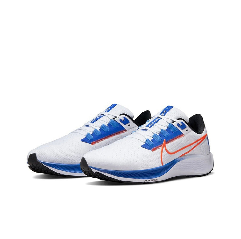 Nike Air Zoom Pegasus 38 Running Shoes in White Blue DQ8575-100 - product image from the listing.