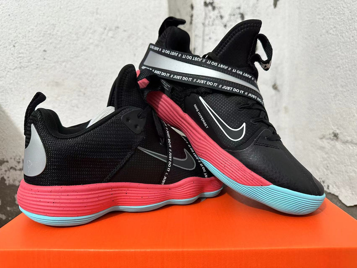 Nike Hyperdunk Basketball Shoes in Black Blue Pink - product image from the listing.