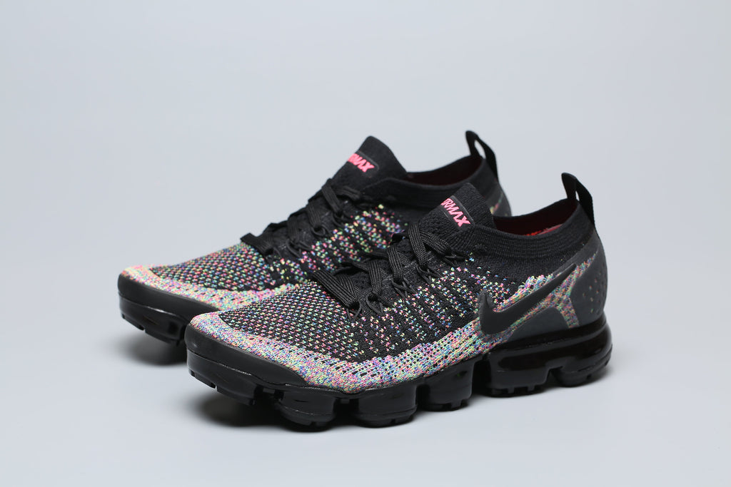 Nike Air VaporMax Flyknit 2 Sneakers in Black Multicolor 942842-015 - product image from the listing.