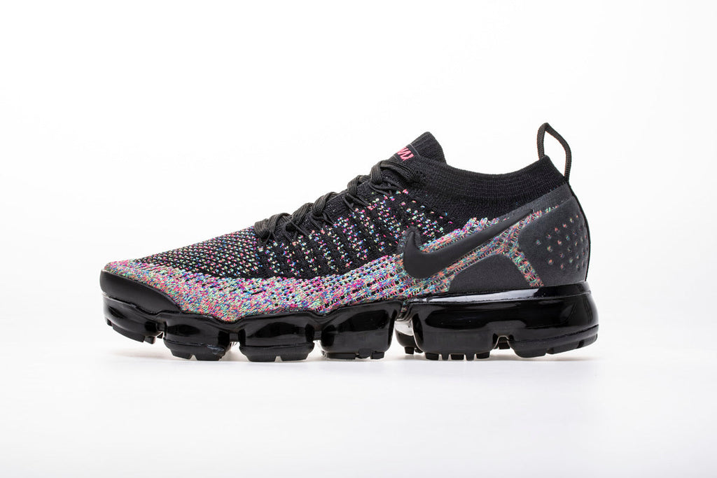 Nike Air VaporMax Flyknit 2 Sneakers in Black Multicolor 942842-015 - product image from the listing.