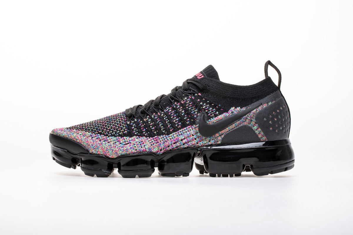 Nike Air VaporMax Flyknit 2 Sneakers in Black Multicolor 942842-015 - product image from the listing.