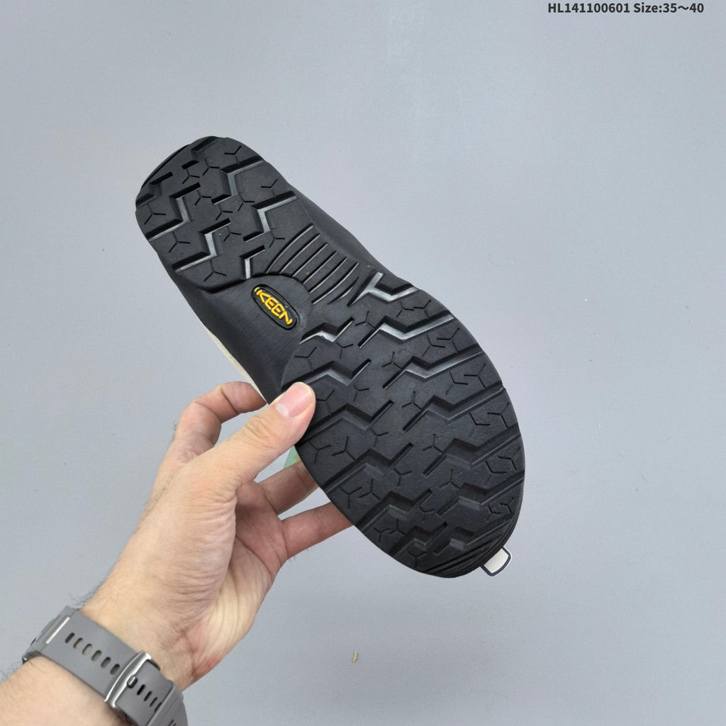 KEEN Jasper Low-Top Outdoor Sneakers, in Beige and Black - product image from the listing.