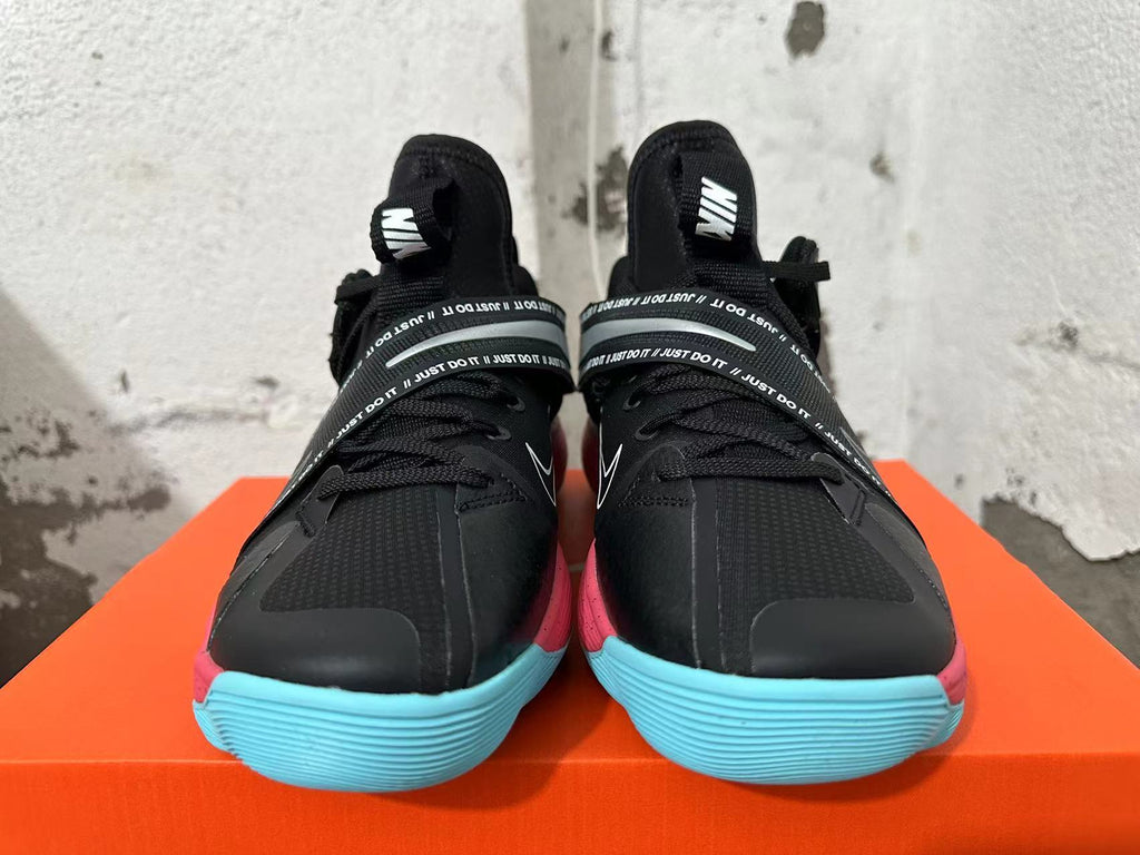 Nike Hyperdunk Basketball Shoes in Black Blue Pink - product image from the listing.