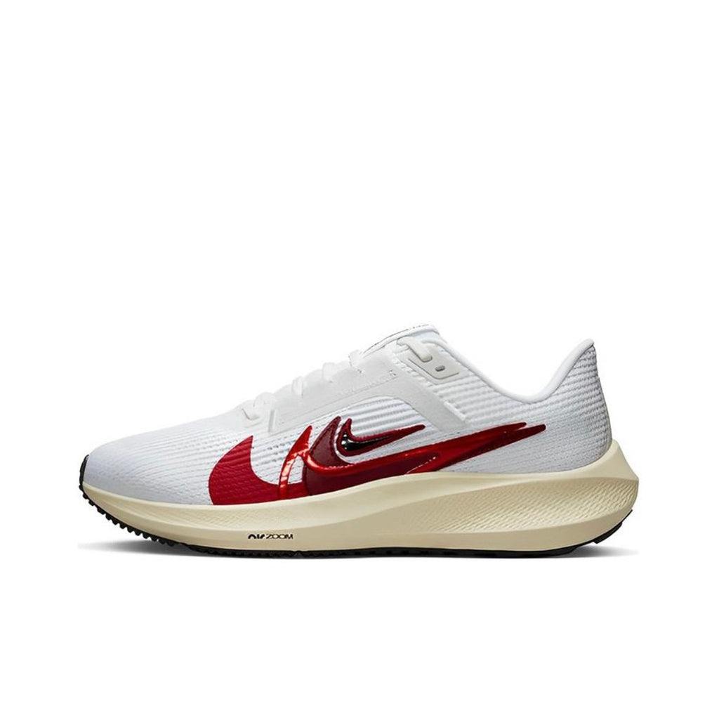 Nike Pegasus 40 PRM Running Shoes in White Red FB7703-100 - product image from the listing.