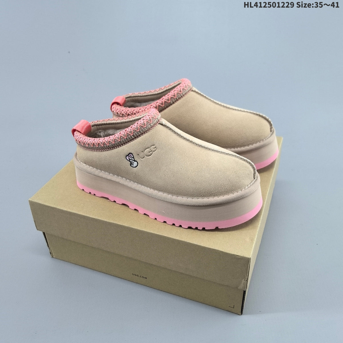Beige and Pink UGG Tazz Platform Slip-On Slippers - product image from the listing.