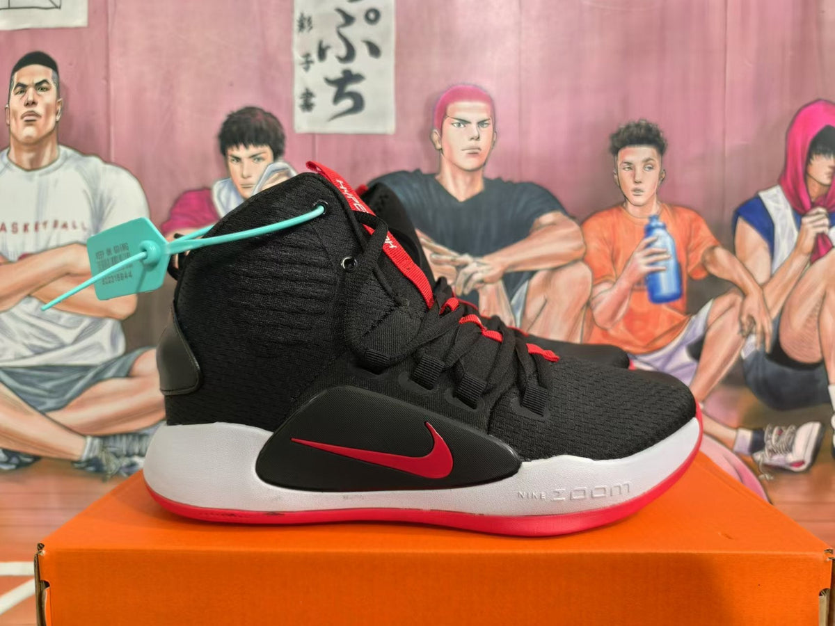 Nike Hyperdunk X Basketball Shoes in Black and Red - product image from the listing.