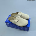 Suede Birkenstock Boston Clog-Style Sandals - product image from the listing.
