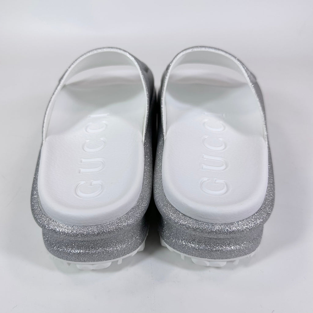 Women's Gucci Interlocking G Platform Glitter Slide Sandal - 10 - product image from the listing.