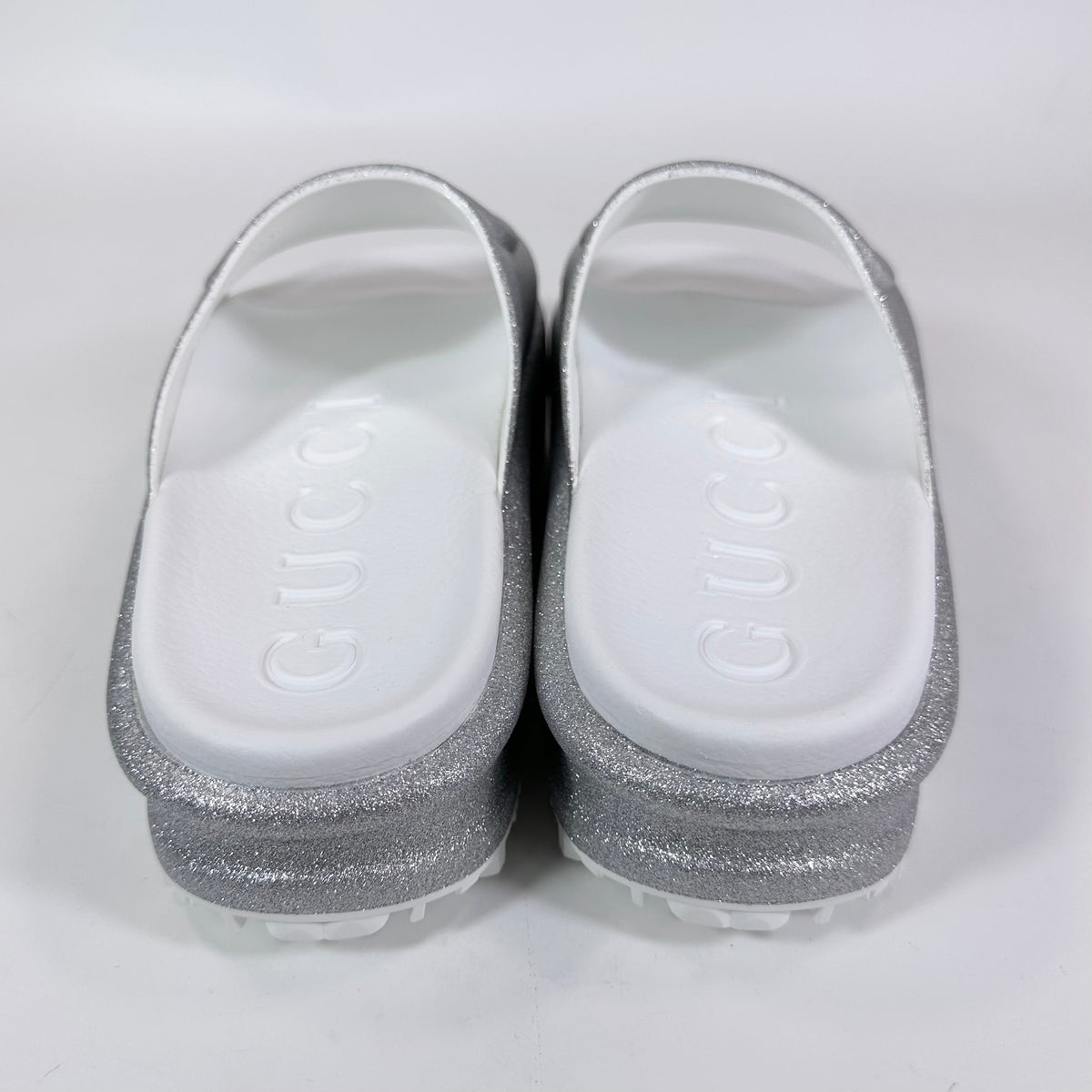 Women's Gucci Interlocking G Platform Glitter Slide Sandal - 10 - product image from the listing.