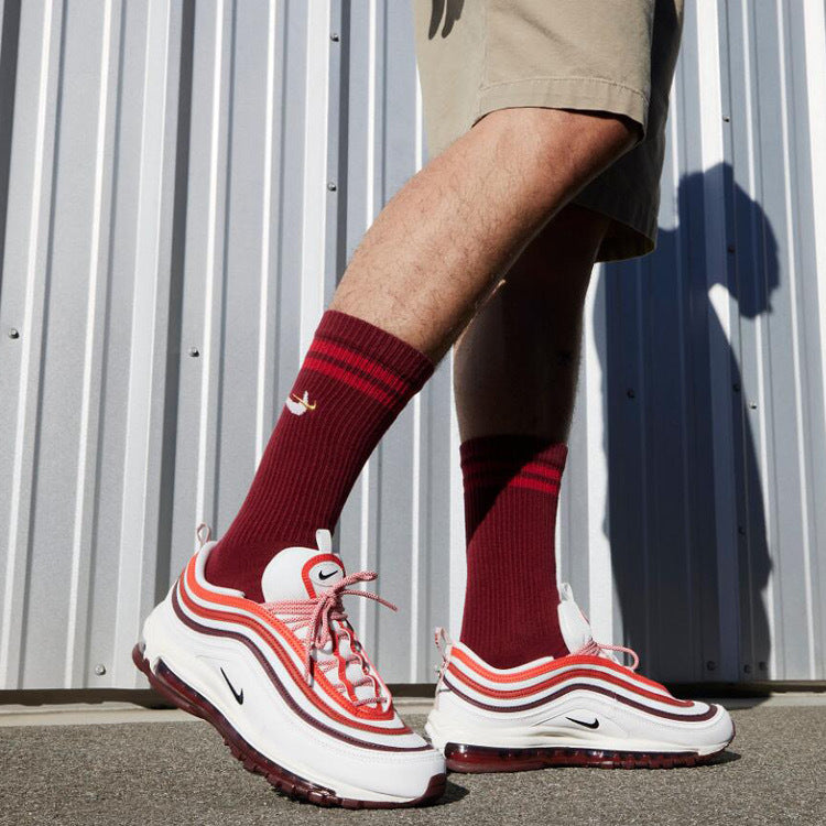 Nike Air Max 97 Sneakers in White Red FN6957-101 - product image from the listing.