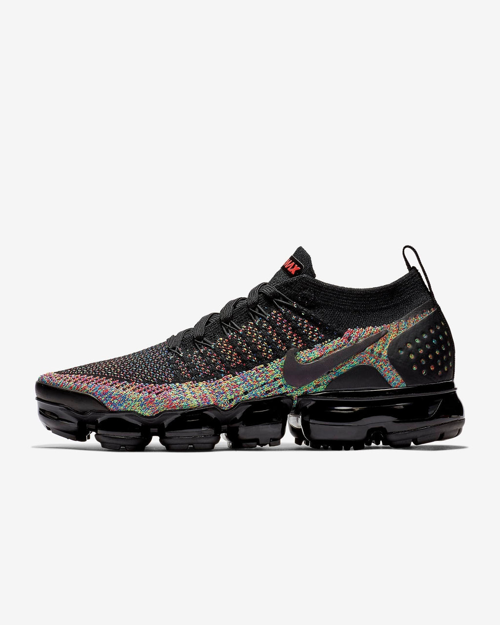 Nike Air VaporMax Flyknit 2 Sneakers in Black Multicolor 942842-015 - product image from the listing.