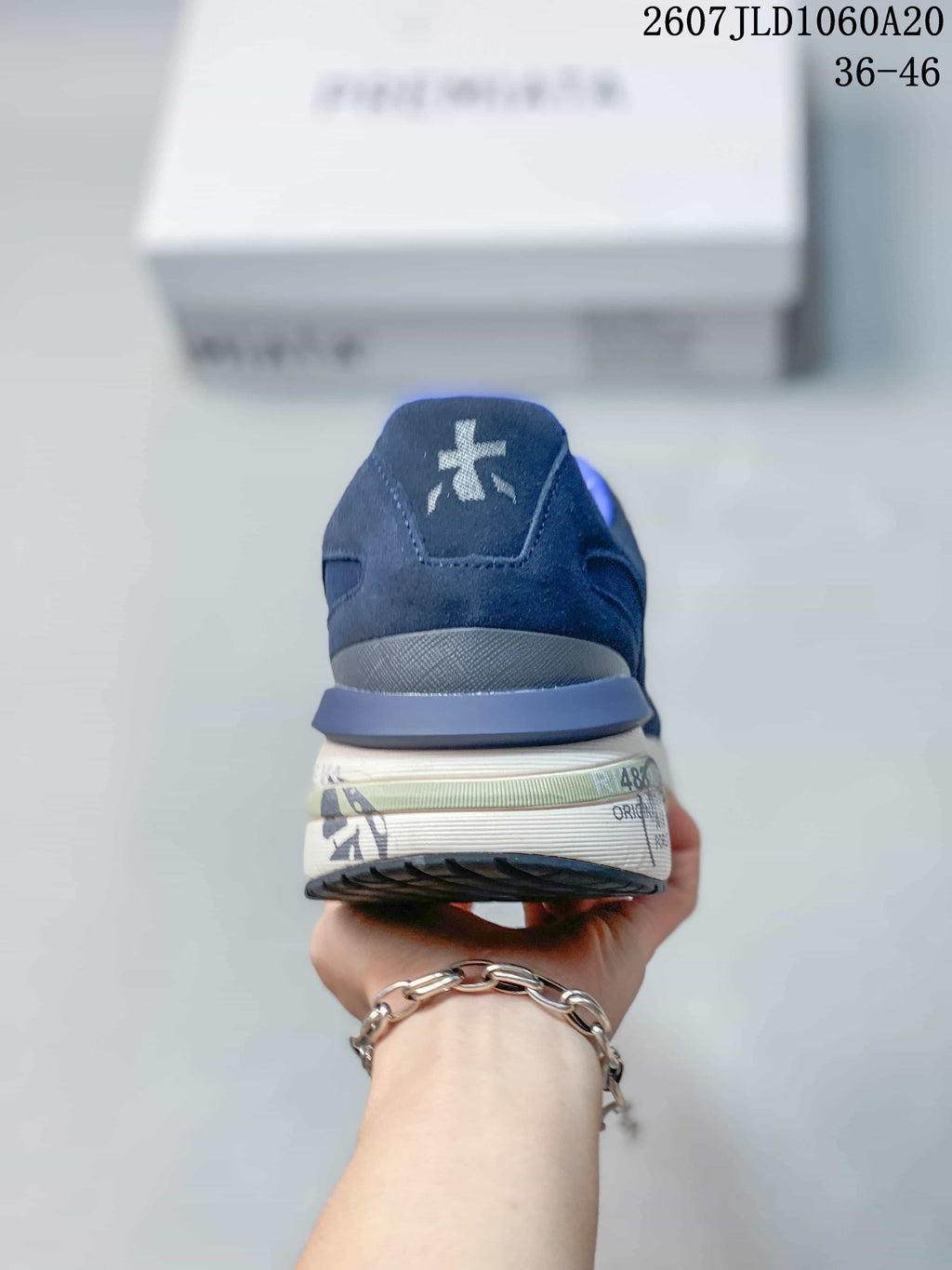 Premiata Lander Trainers in Navy White 712800TIT - product image from the listing.