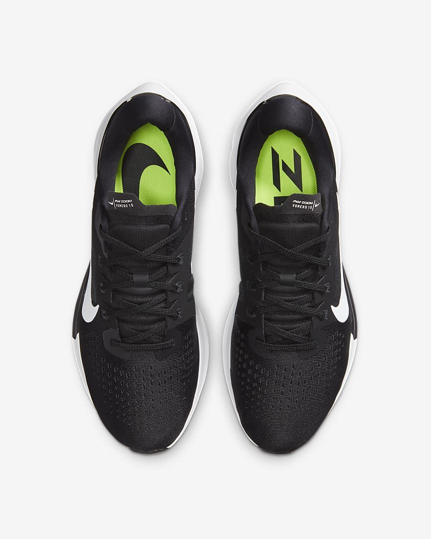 Nike Air Zoom Vomero 15 Running Shoes in Black White CU1855-001 - product image from the listing.