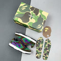 BAPE SK8 Sta Sneakers in Green and Purple - product image from the listing.