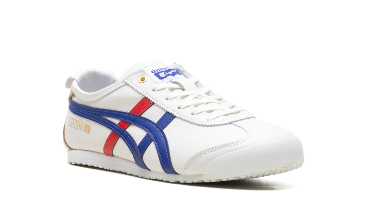 Onitsuka Tiger Mexico 66 in White Blue Red Metallic Gold 228905 - product image from the listing.