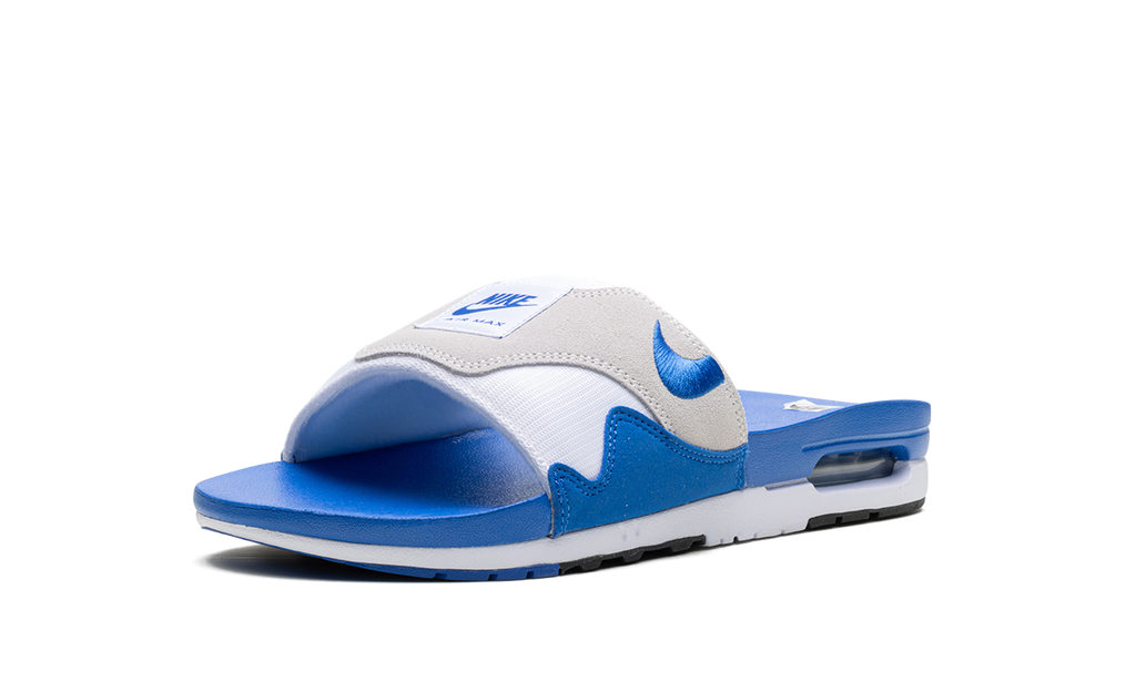"Royal Blue" Nike Air Max 1 Slide FJ4007 100 - product image from the listing.