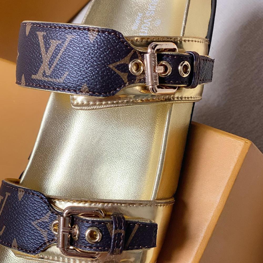 Gold Bom Dia Flat Mule by Louis Vuitton - product image from the listing.