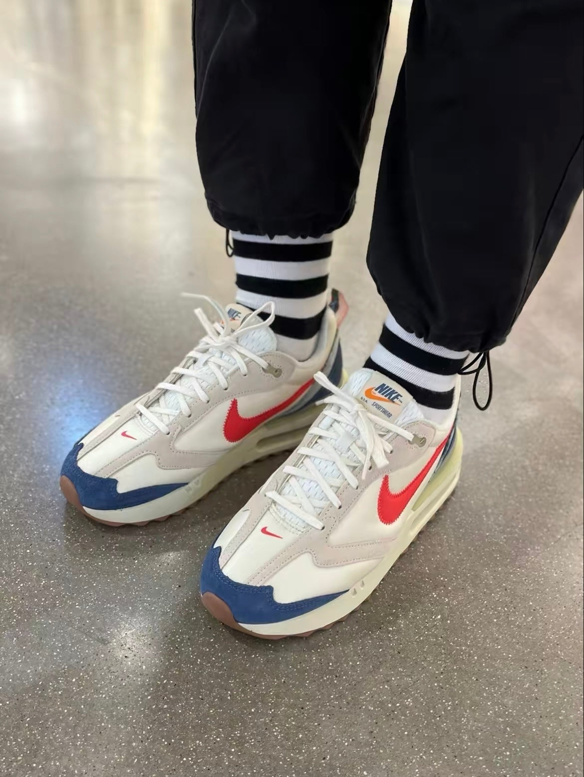 Nike Air Max Dawn DV1487-162 Sneakers, in Sail Red Blue - product image from the listing.